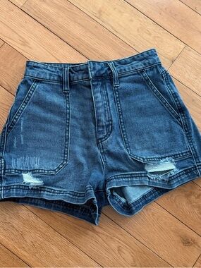 Dark Wash High Rise Shorts